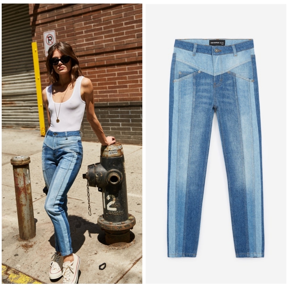 {The Kooples} Blue Patchwork Vintage Skinny Jeans